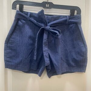Banana Republic Navy High-Waist Tie-Front Shorts